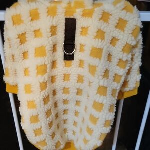 Cozy Yellow and Cream Checkered Pet Sweater